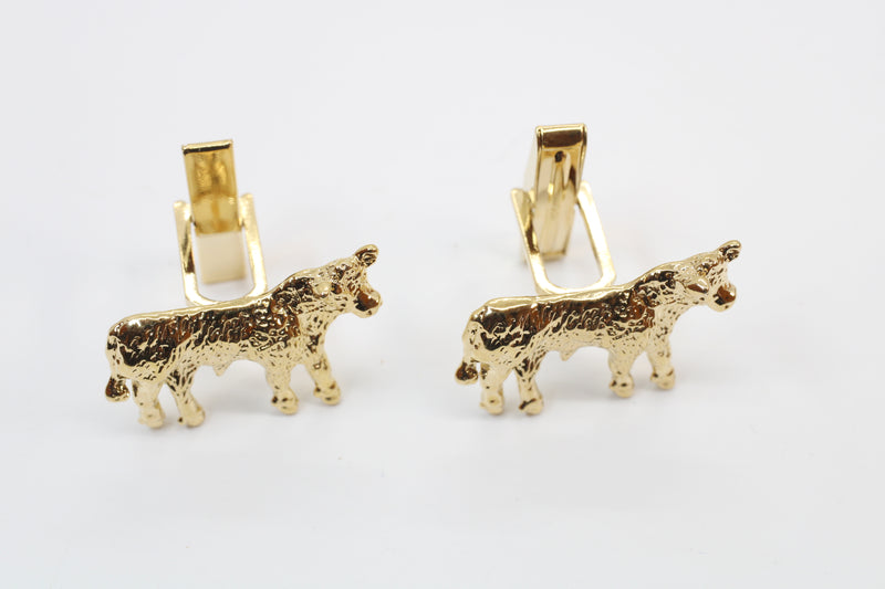 Gold Hereford Steer Cuff Links in 14kt Gold Vermeil for Him