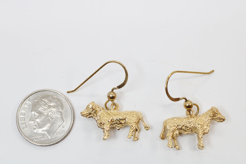 Prize Hereford Steer Earrings for her in 14kt Gold Vermeil