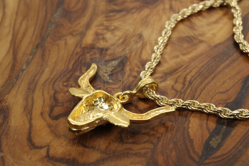 Gold Highland Cattle Necklace made in 14kt gold vermeil for Him or Her