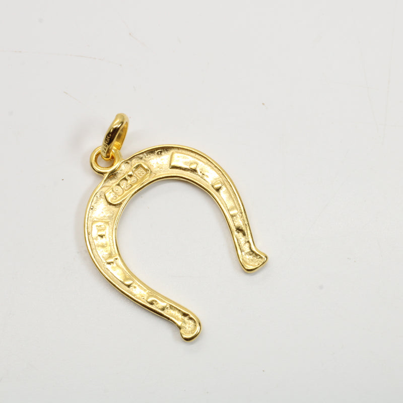 Gold Horseshoe Necklace for him or her made in gold vermeil