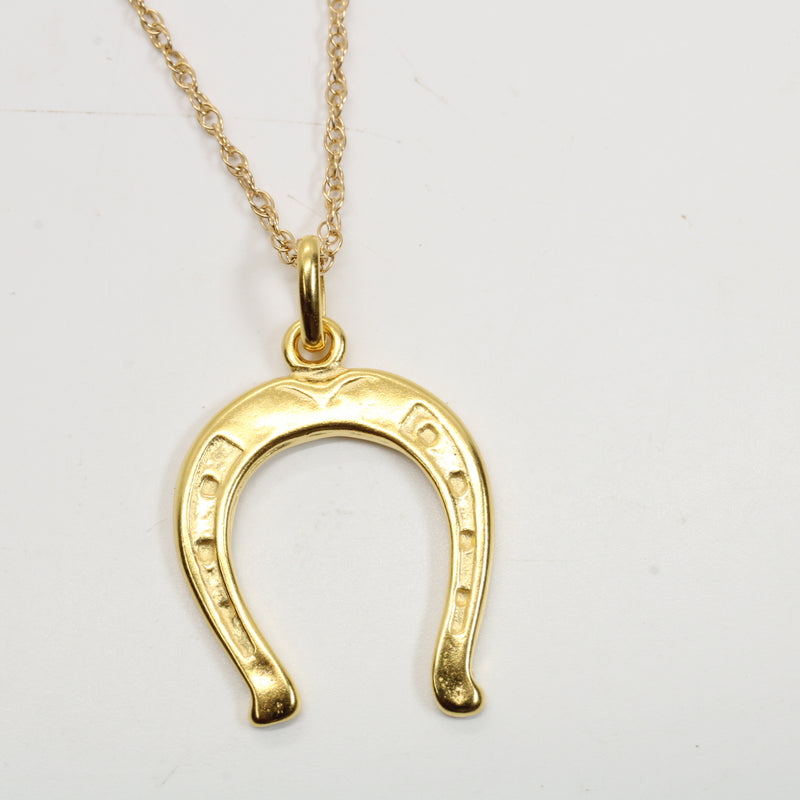 Gold Horseshoe Necklace for him or her made in gold vermeil