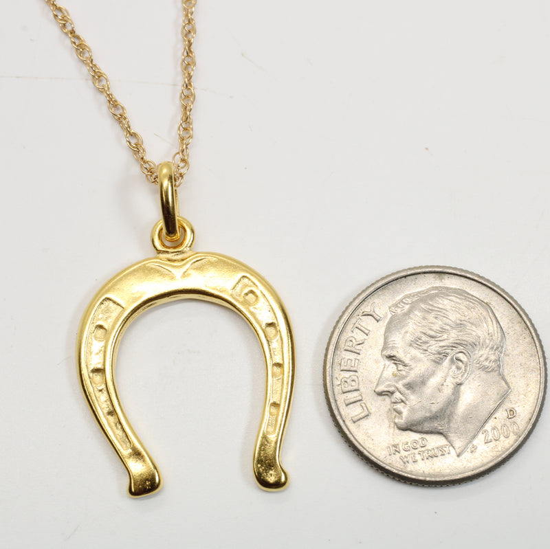 Gold Horseshoe Necklace for him or her made in gold vermeil