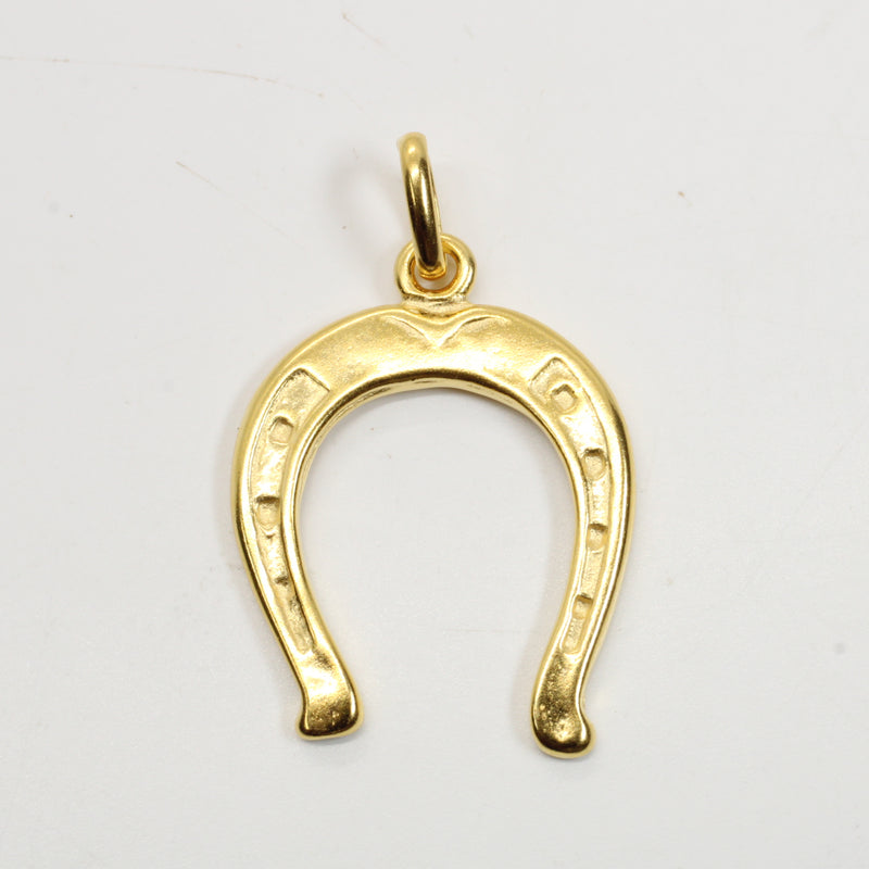 Gold Horseshoe Necklace for him or her made in gold vermeil