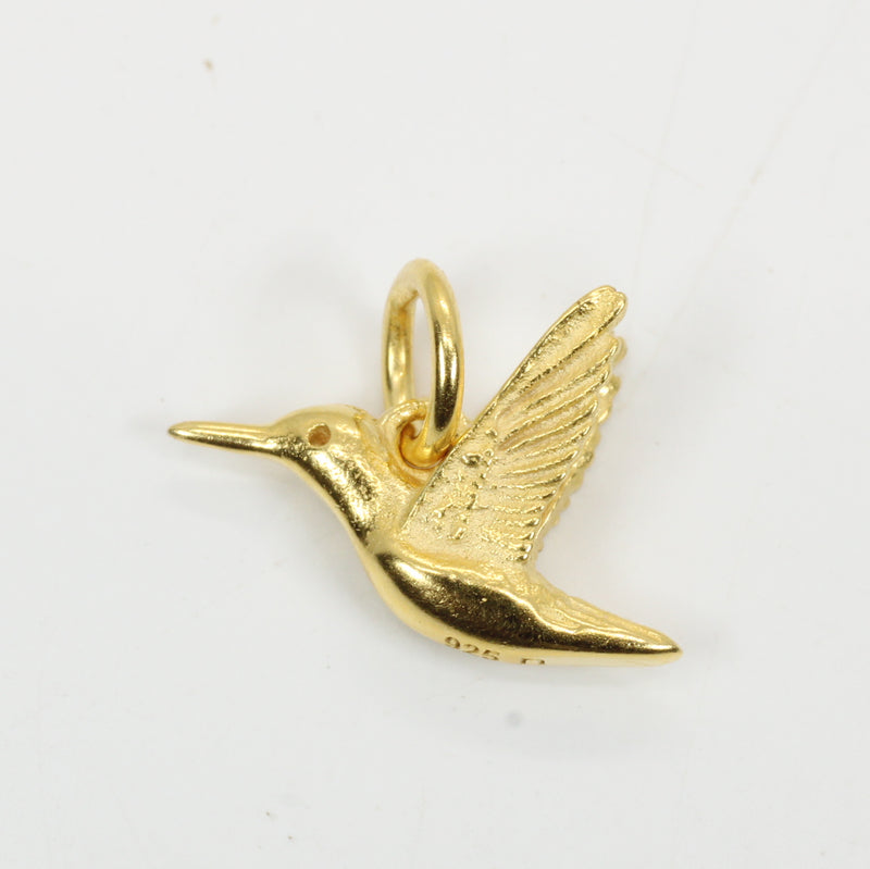 Small Gold Hummingbird Necklace for her made in gold vermeil