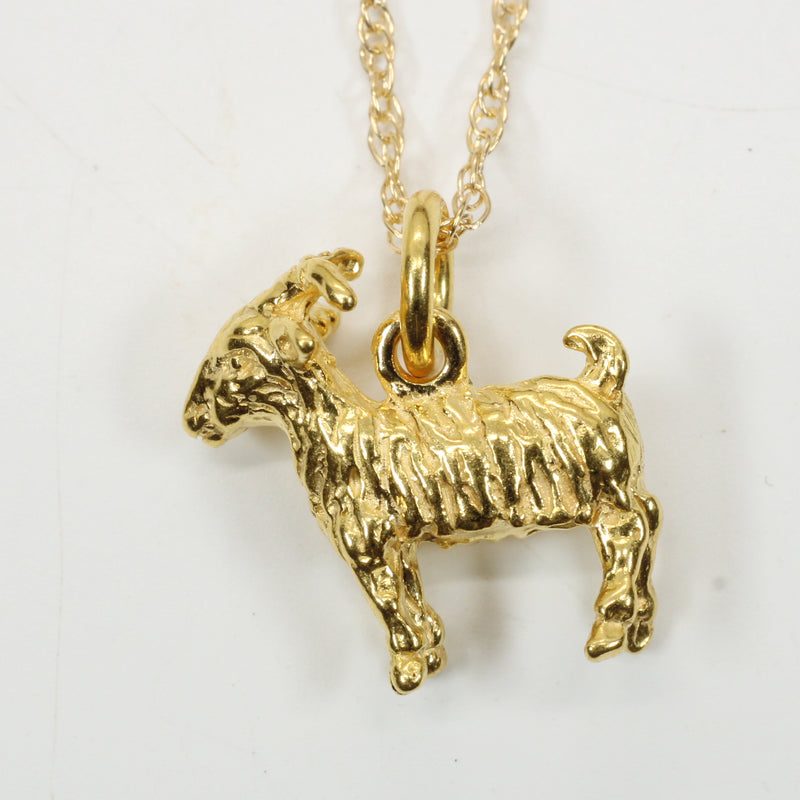 G.O.A.T. goat 3D Small Necklace made in 14kt gold Vermeil