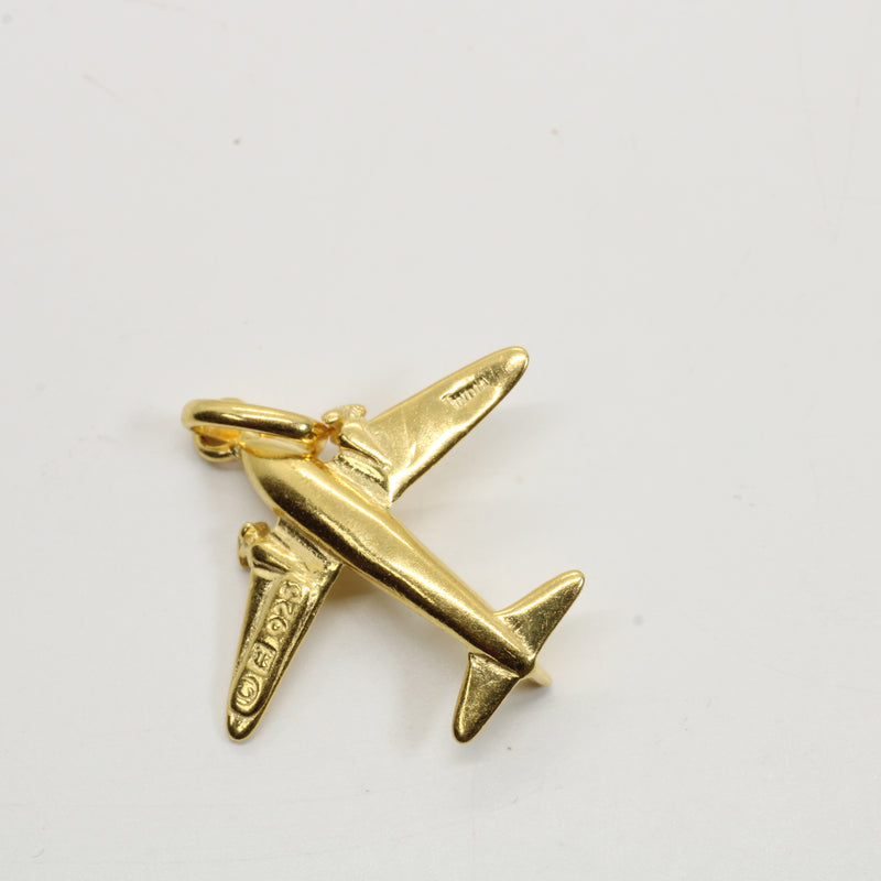Gold Dual Prop Airplane Necklace for him or her made in gold vermeil