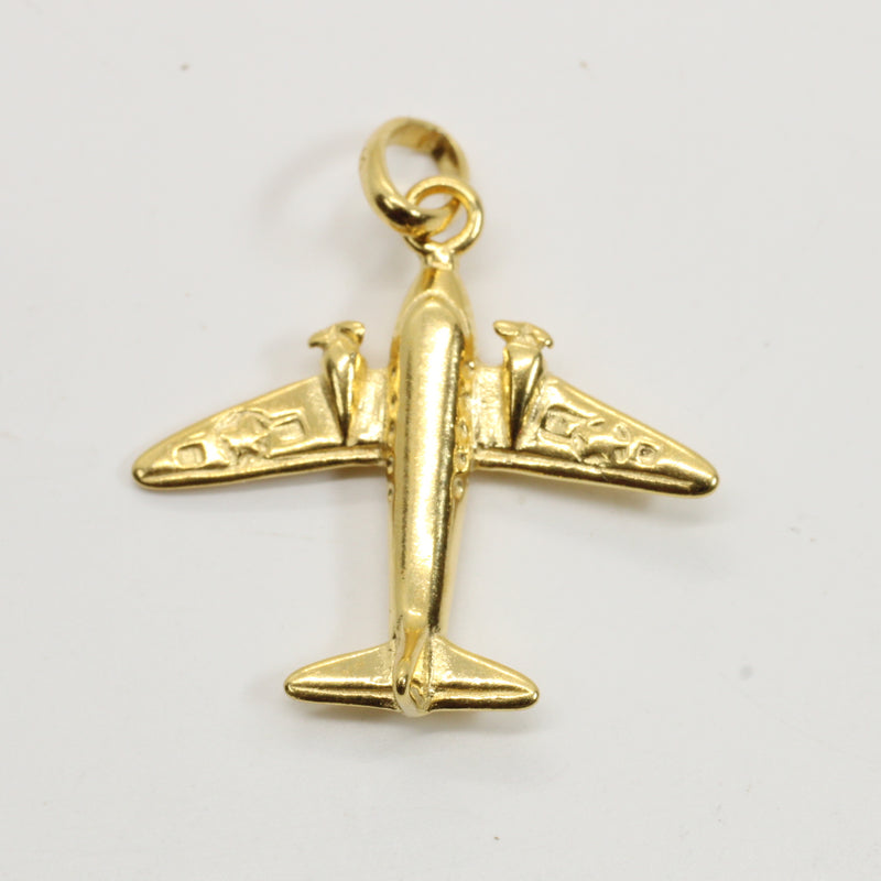 Gold Dual Prop Airplane Necklace for him or her made in gold vermeil