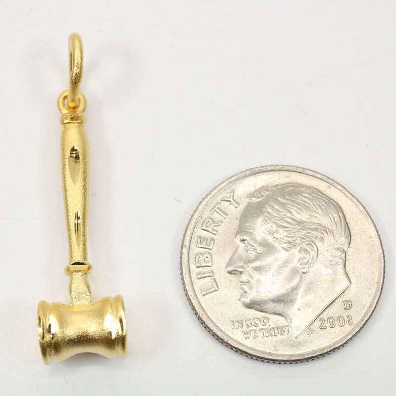 Gold Court Gavel Necklace for him or her made in 14kt gold vermeil