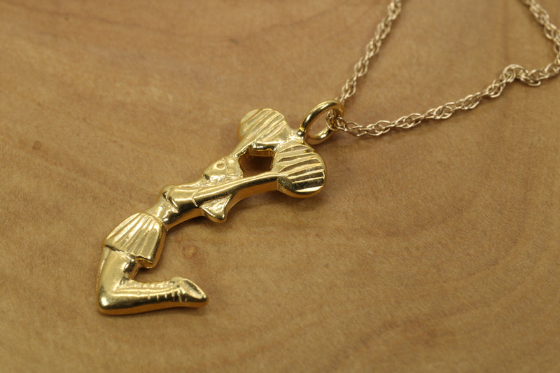 Gold Jumping Cheerleader necklace or charm made in 14kt gold Vermeil