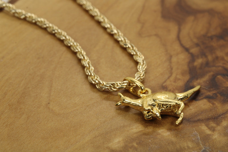 Gold Kangaroo Necklace for him or her made in gold vermeil
