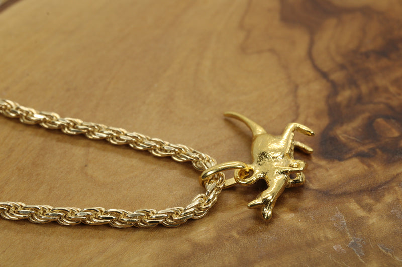 Gold Kangaroo Necklace for him or her made in gold vermeil