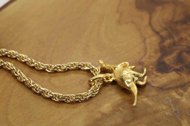 Gold Kangaroo Necklace for him or her made in gold vermeil