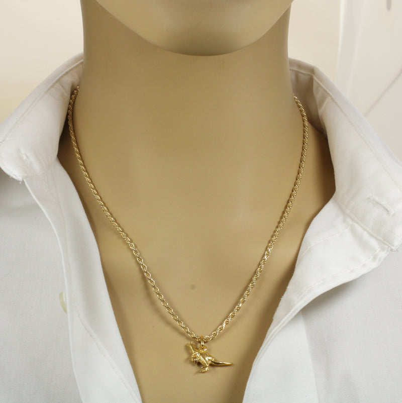 Gold Kangaroo Necklace for him or her made in gold vermeil
