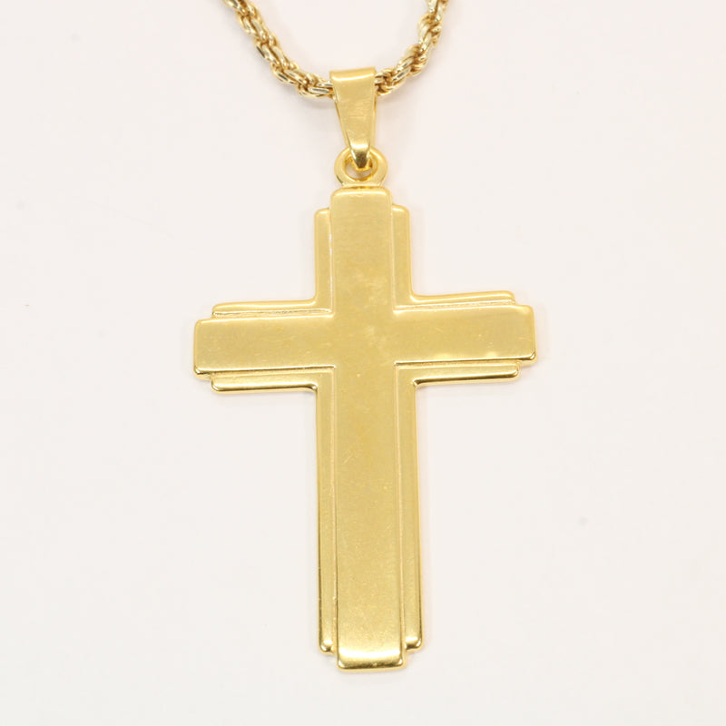 Giant Gold Cross Necklace for him or her made in 14kt gold vermeil