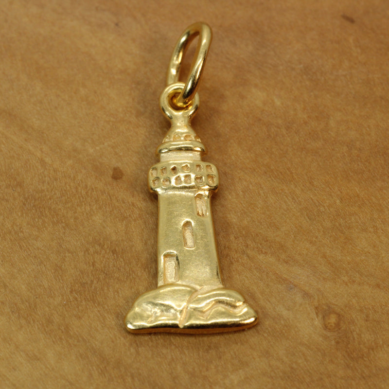 Gold Historic Lighthouse Necklace for him or her made in 14kt gold vermeil