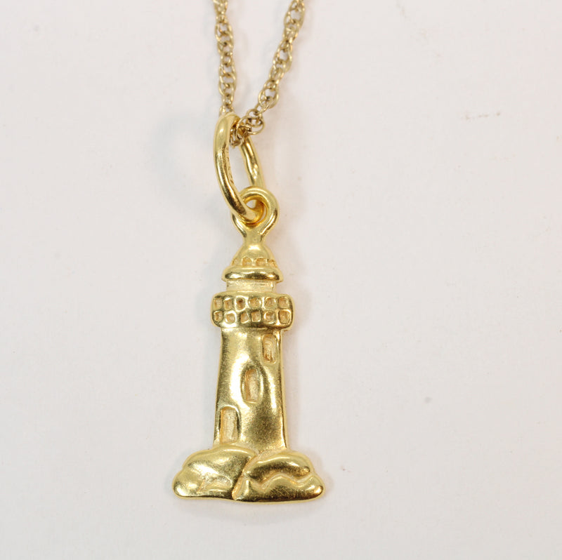 Gold Historic Lighthouse Necklace for him or her made in 14kt gold vermeil