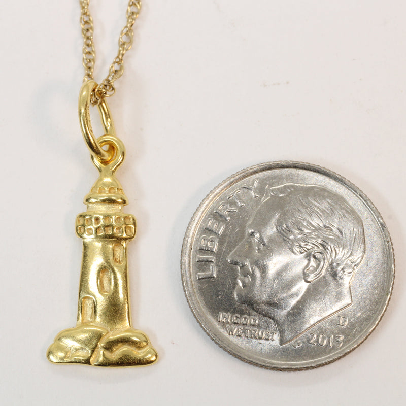 Gold Historic Lighthouse Necklace for him or her made in 14kt gold vermeil