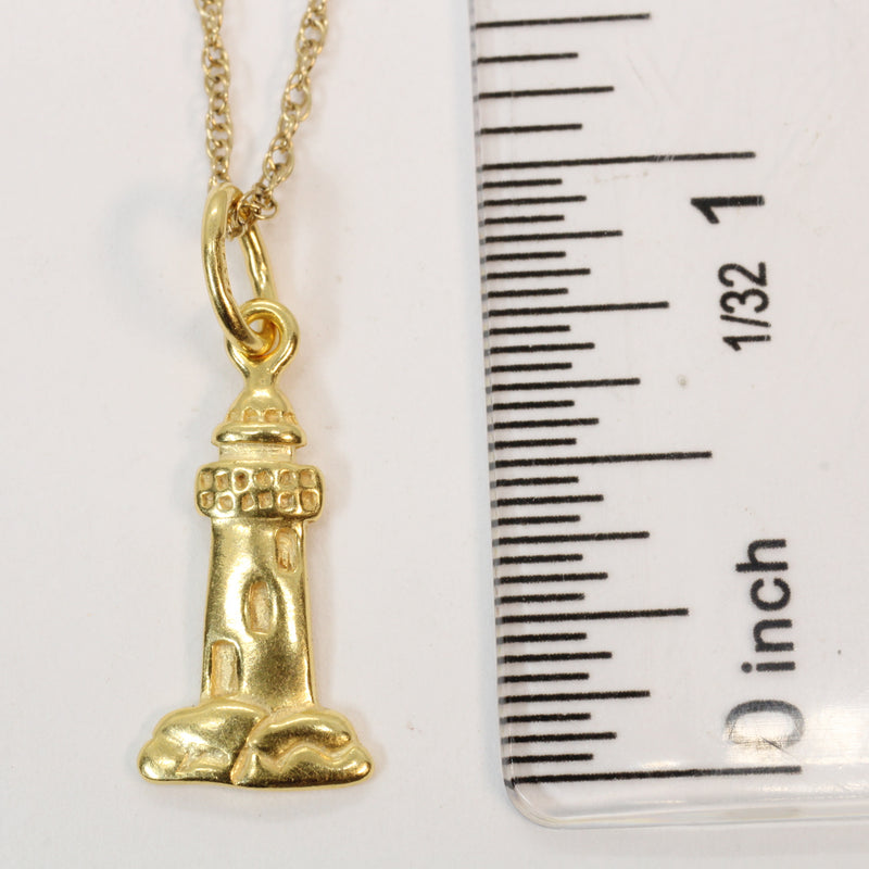 Gold Historic Lighthouse Necklace for him or her made in 14kt gold vermeil
