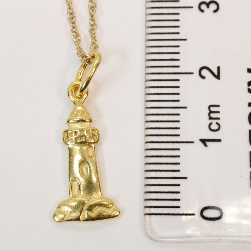 Gold Historic Lighthouse Necklace for him or her made in 14kt gold vermeil