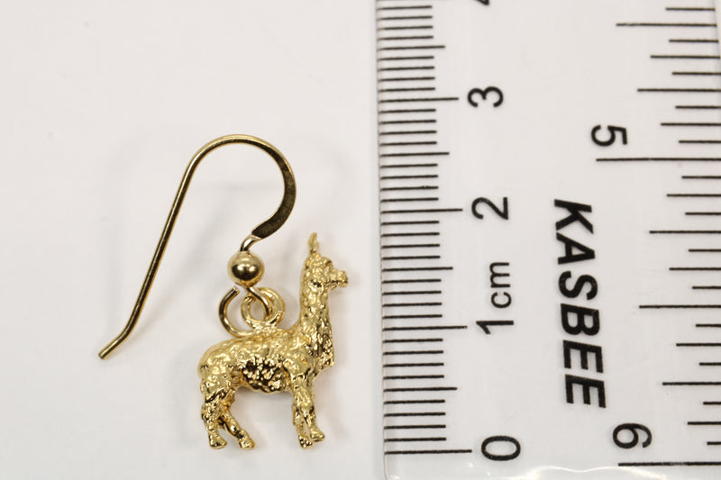 Suri Alpaca Earrings for Alpaca Rancher Gift with 14kt Gold Vermeil Alpacas