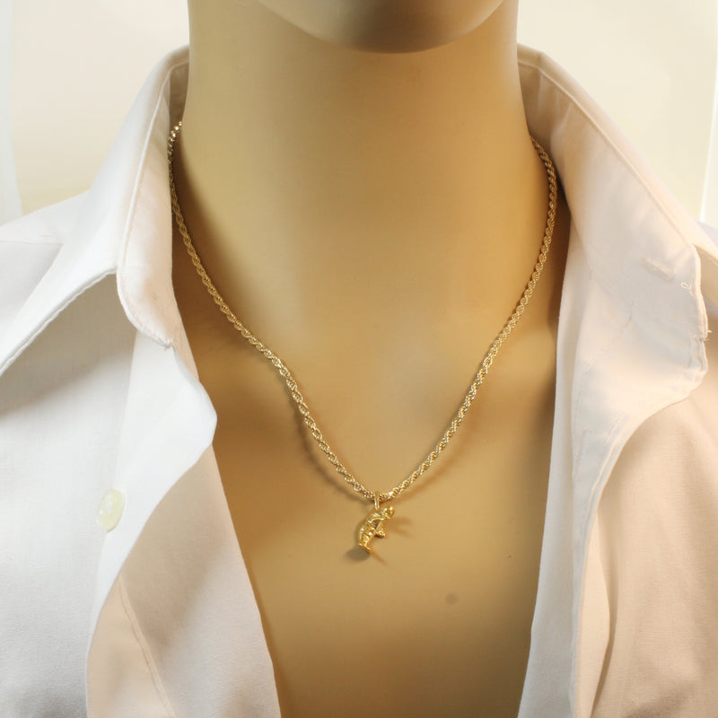 Gold Manatee Necklace made in 14kt gold vermeil for him or her