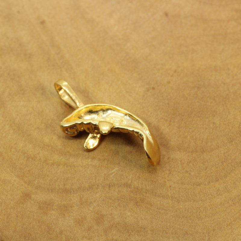 Gold Manatee Necklace made in 14kt gold vermeil for him or her