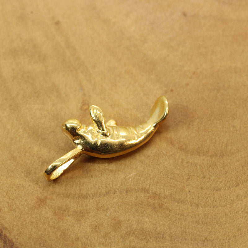 Gold Manatee Necklace made in 14kt gold vermeil for him or her