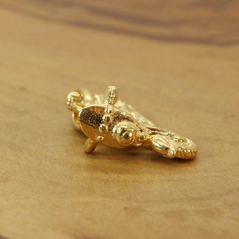 Gold Motorcycle Necklace for him or her made in 14kt gold vermeil