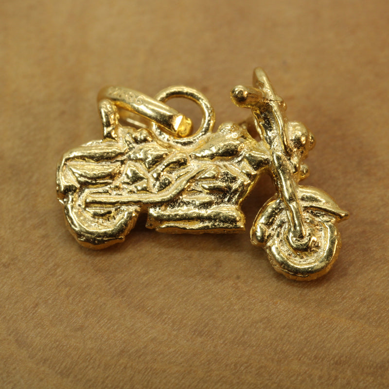 Gold Motorcycle Necklace for him or her made in 14kt gold vermeil