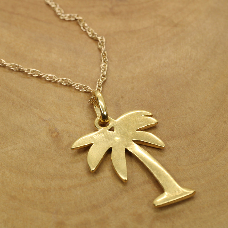 Gold Palm Tree or Coconut Tree Necklace for her made in 14kt gold vermeil