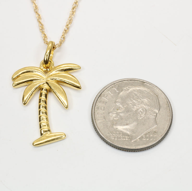 Gold Palm Tree or Coconut Tree Necklace for her made in 14kt gold vermeil