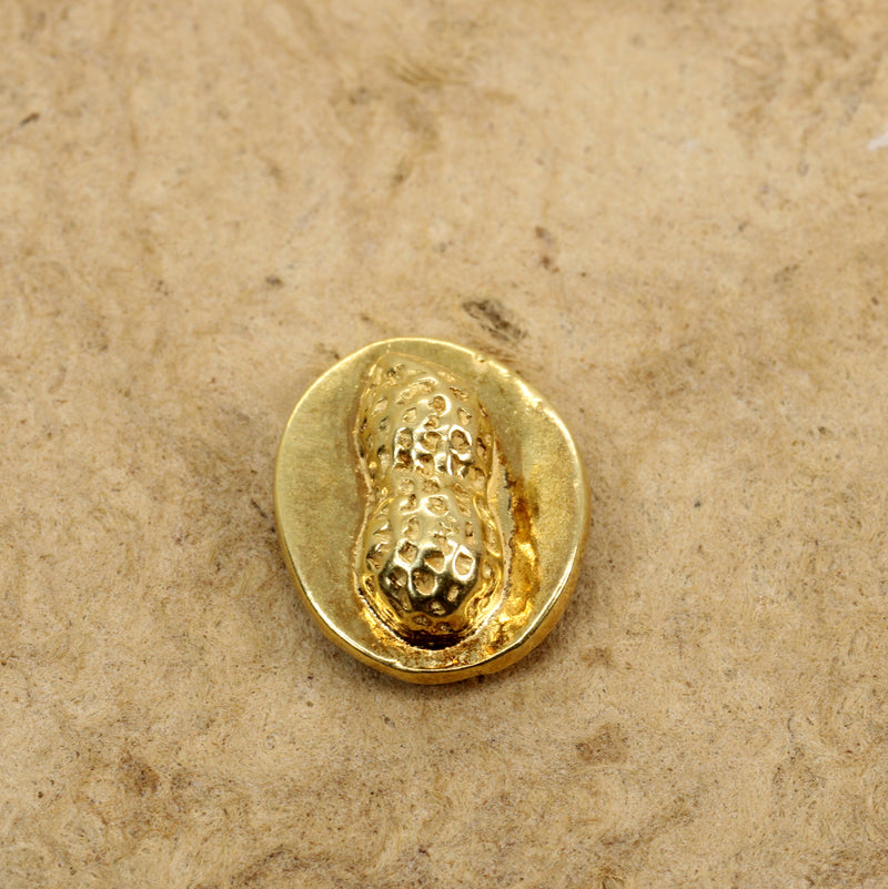 Gold Peanut Tie tack or Pin made in 14kt gold Vermeil