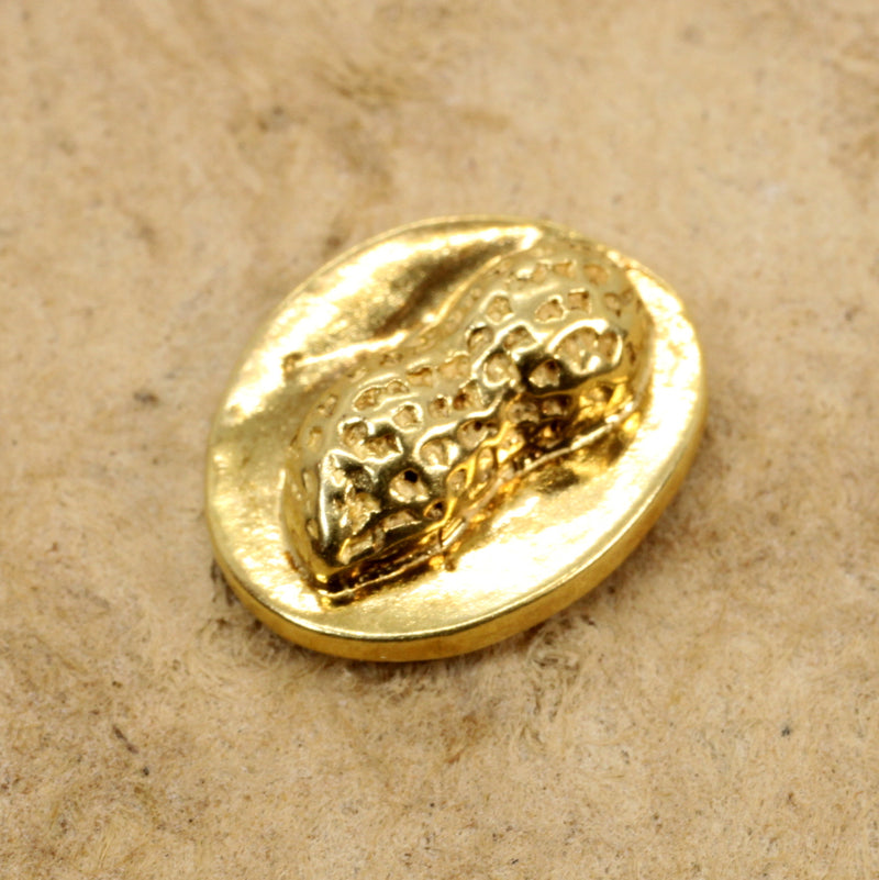 Gold Peanut Tie tack or Pin made in 14kt gold Vermeil