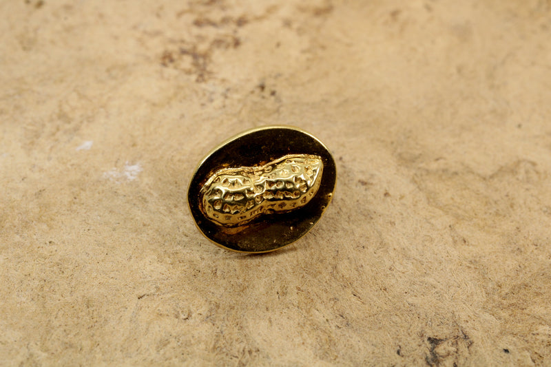 Gold Peanut Tie tack or Pin made in 14kt gold Vermeil
