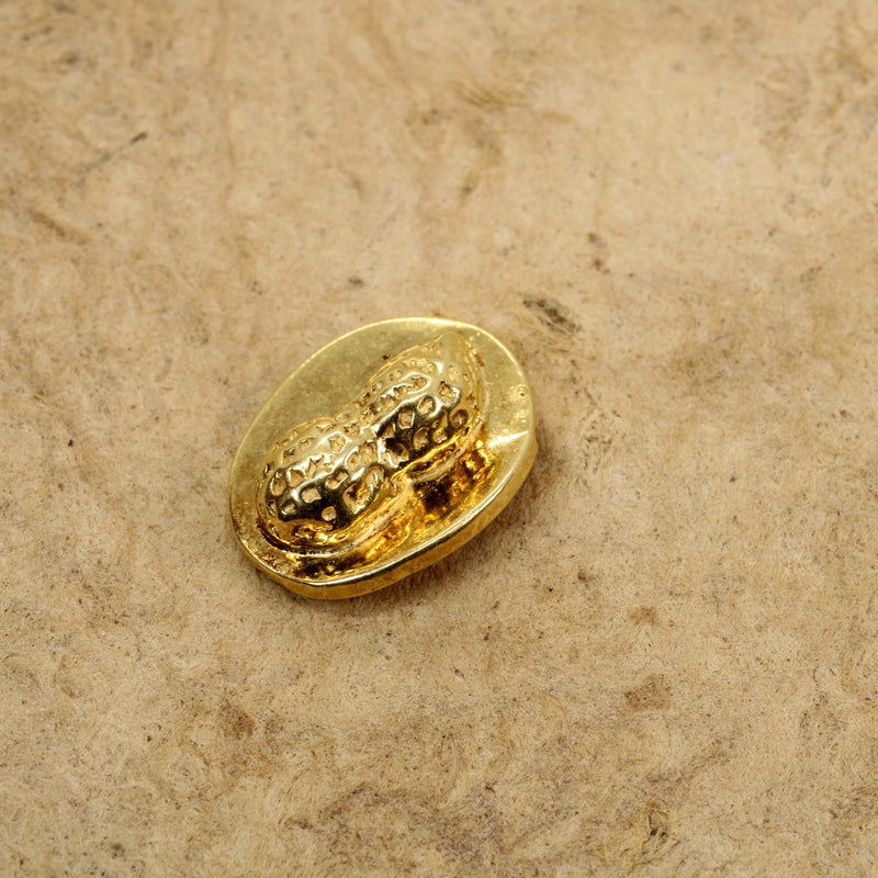 Gold Peanut Tie tack or Pin made in 14kt gold Vermeil