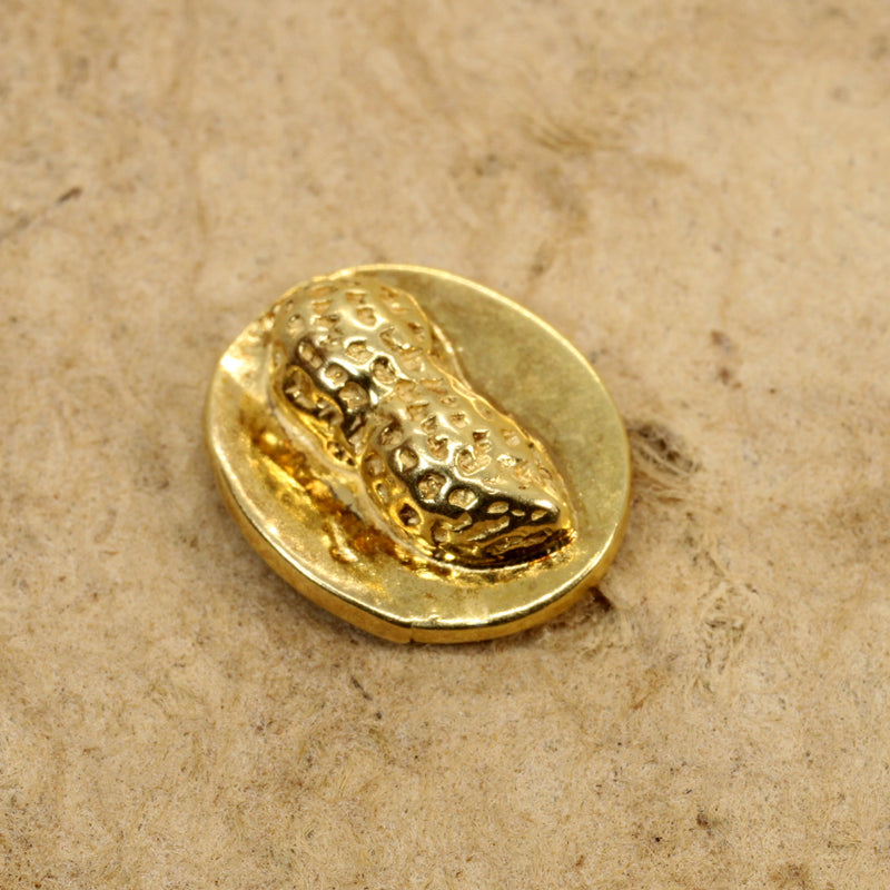 Gold Peanut Tie tack or Pin made in 14kt gold Vermeil