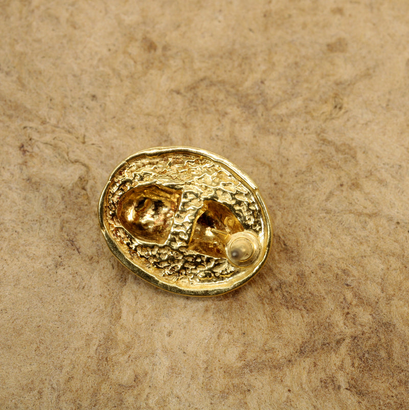 Gold Peanut Tie tack or Pin made in 14kt gold Vermeil