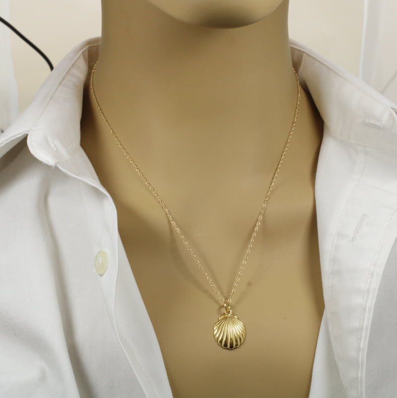 Gold Seashell Necklace or charm for her made in 14kt gold vermeil