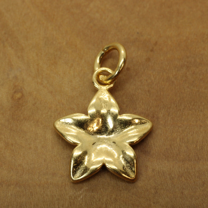 Gold Plumeria Flower Necklace made in 14kt Gold Vermeil for her