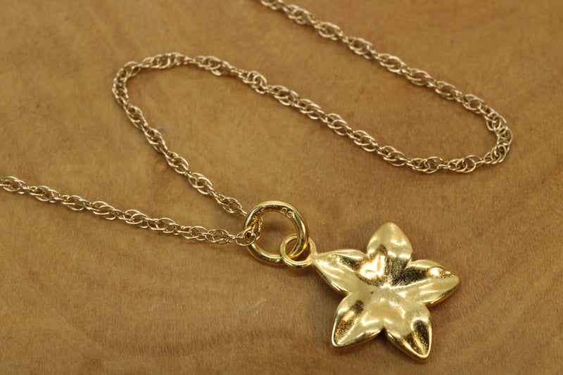 Gold Plumeria Flower Necklace made in 14kt Gold Vermeil for her