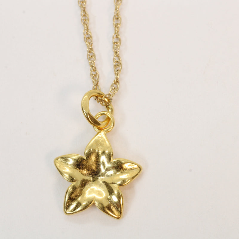 Gold Plumeria Flower Necklace made in 14kt Gold Vermeil for her
