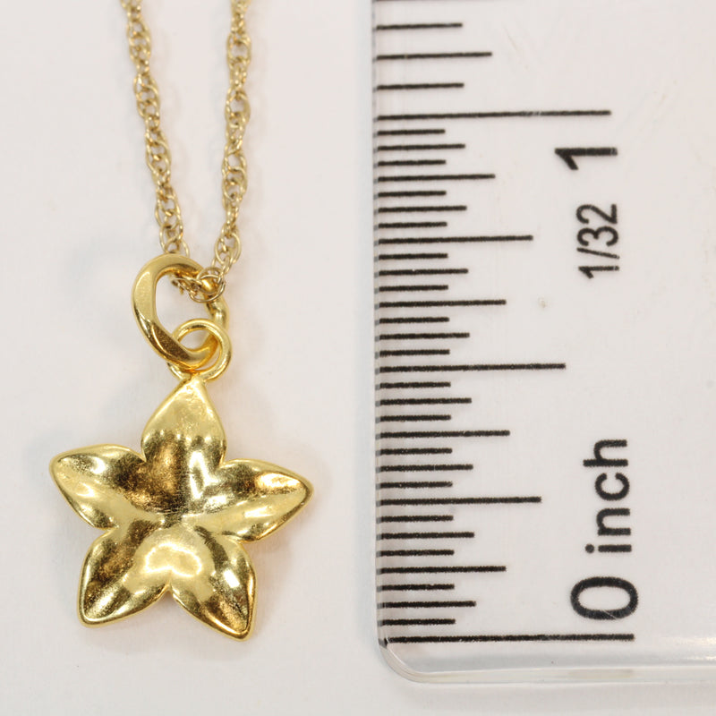 Gold Plumeria Flower Necklace made in 14kt Gold Vermeil for her