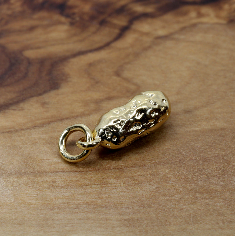 Gold Russet Potato Charm for her bracelet made in 14kt Gold Vermeil