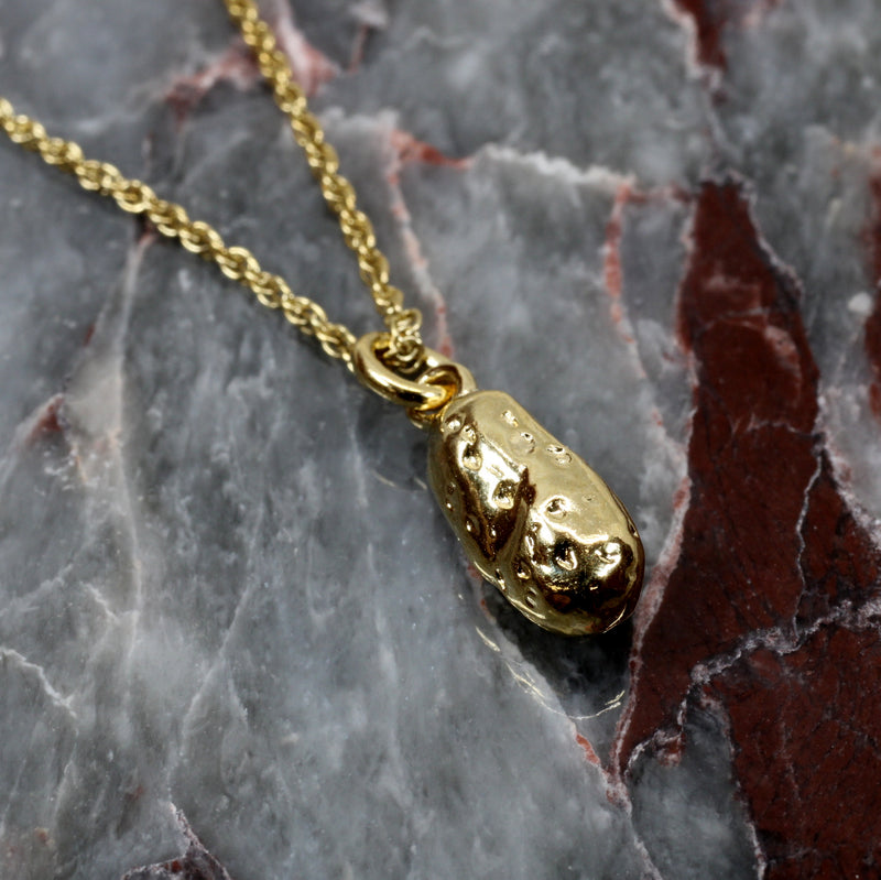 Gold Russet Potato Necklace for her made in 14kt Gold Vermeil