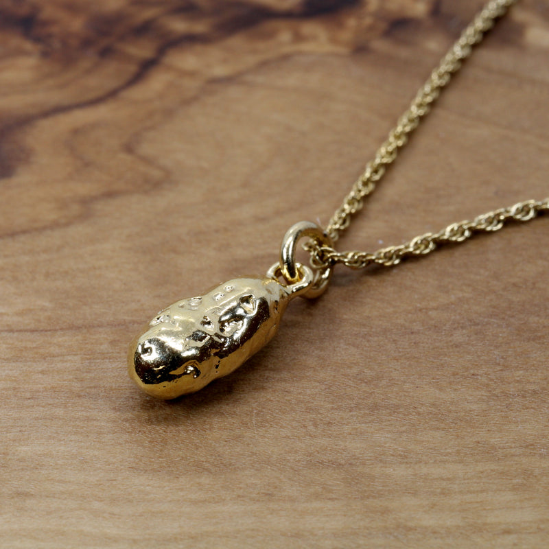 Gold Russet Potato Necklace for her made in 14kt Gold Vermeil
