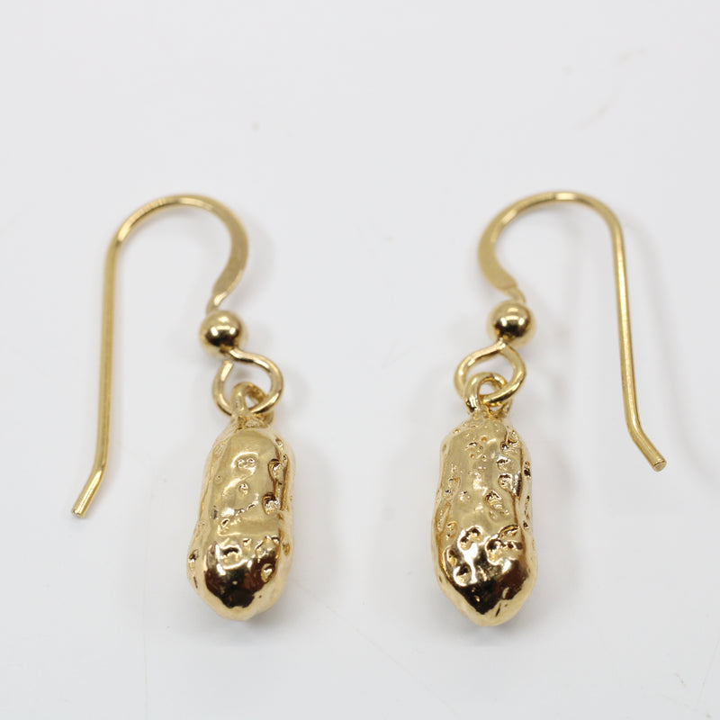 Gold Russet Potato Earrings for her made in 14kt Gold Vermeil