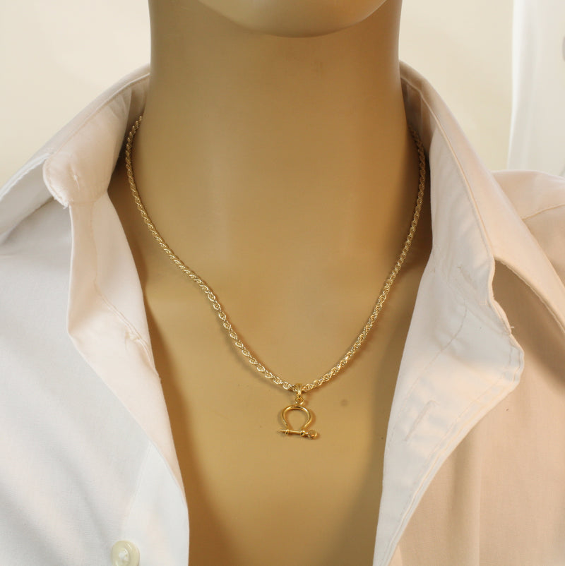 Gold Sailboat Shackle Necklace made in 14kt Gold Vermeil