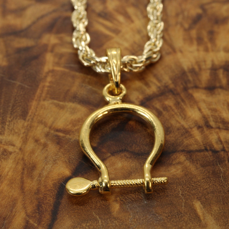 Gold Sailboat Shackle Necklace made in 14kt Gold Vermeil