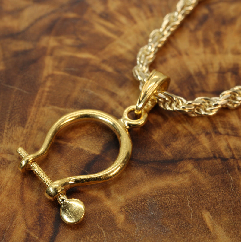 Gold Sailboat Shackle Necklace made in 14kt Gold Vermeil