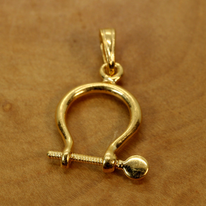 Gold Sailboat Shackle Necklace made in 14kt Gold Vermeil